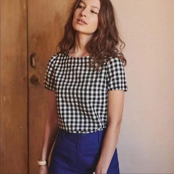 Sezane Octavia Blouse in Gingham 38 6 - Picture 2 of 9
